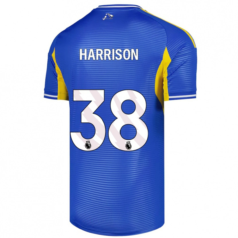 Danxen Bambino Maglia Jack Harrison #38 Blu Giallo Kit Gara Away 2025/26 Maglietta