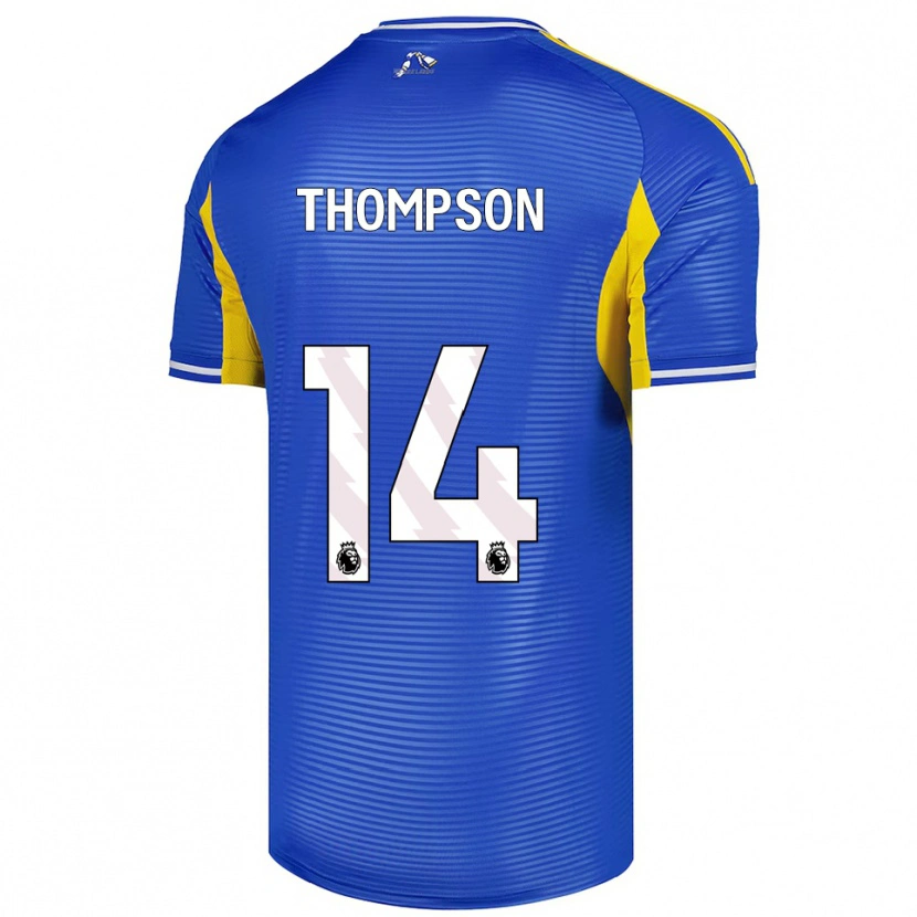 Danxen Bambino Maglia Aiden Thompson #14 Blu Giallo Kit Gara Away 2025/26 Maglietta