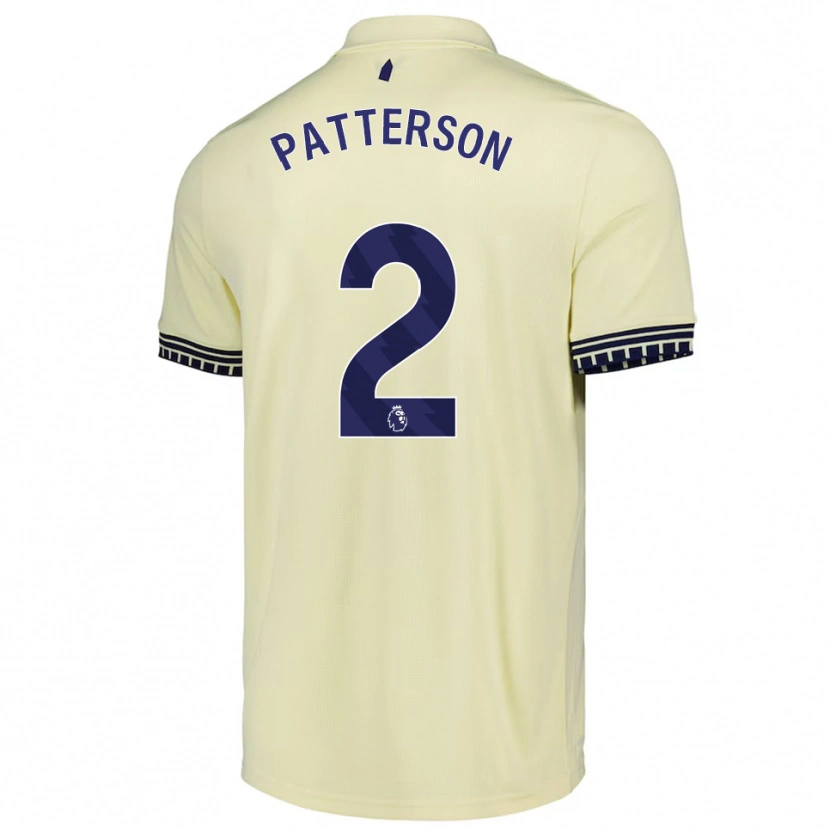 Danxen Bambino Maglia Nathan Patterson #2 Bianco Sporco Nero Kit Gara Away 2025/26 Maglietta