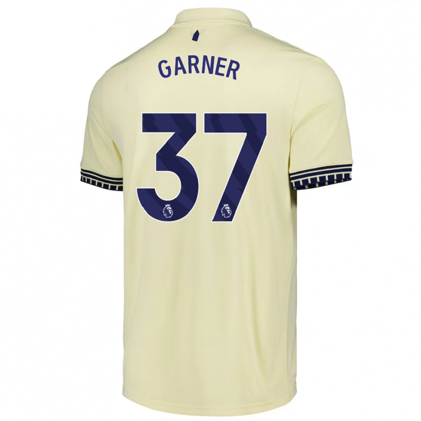 Danxen Bambino Maglia James Garner #37 Bianco Sporco Nero Kit Gara Away 2025/26 Maglietta