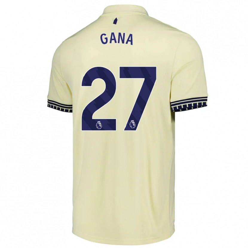 Danxen Bambino Maglia Idrissa Gueye #27 Bianco Sporco Nero Kit Gara Away 2025/26 Maglietta
