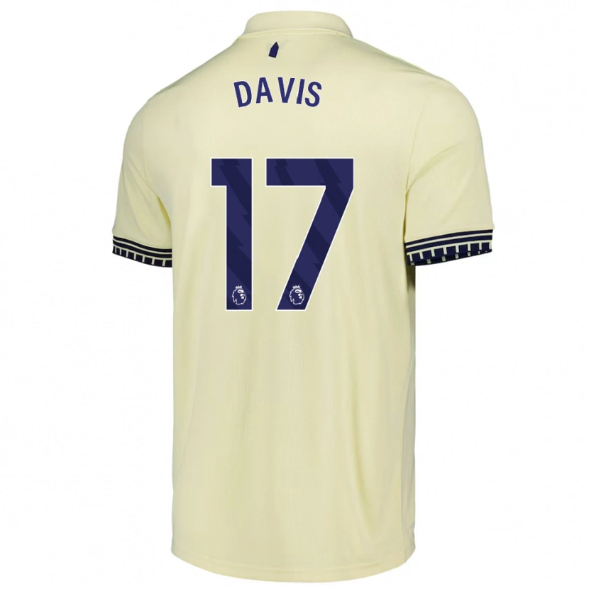 Danxen Bambino Maglia Luca Davis #17 Bianco Sporco Nero Kit Gara Away 2025/26 Maglietta