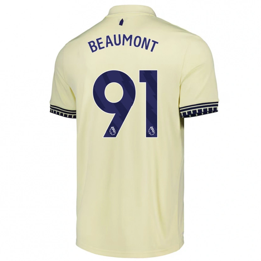 Danxen Bambino Maglia Jacob Beaumont-Clark #91 Bianco Sporco Nero Kit Gara Away 2025/26 Maglietta