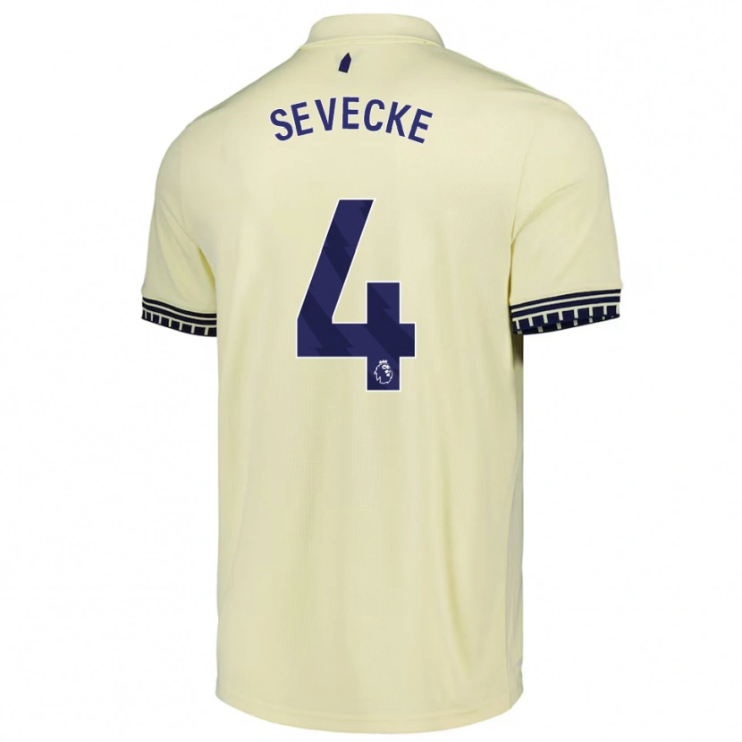 Danxen Bambino Maglia Rikke Sevecke #4 Bianco Sporco Nero Kit Gara Away 2025/26 Maglietta