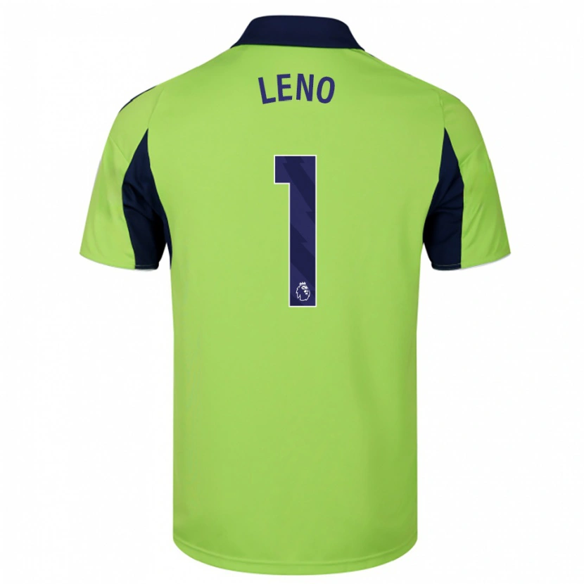 Danxen Bambino Maglia Bernd Leno #1 Verde Navy Bianco Kit Gara Away 2025/26 Maglietta