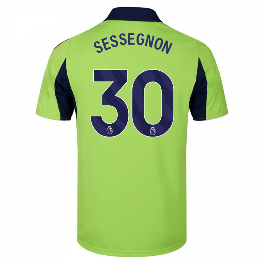 Danxen Bambino Maglia Ryan Sessegnon #30 Verde Navy Bianco Kit Gara Away 2025/26 Maglietta