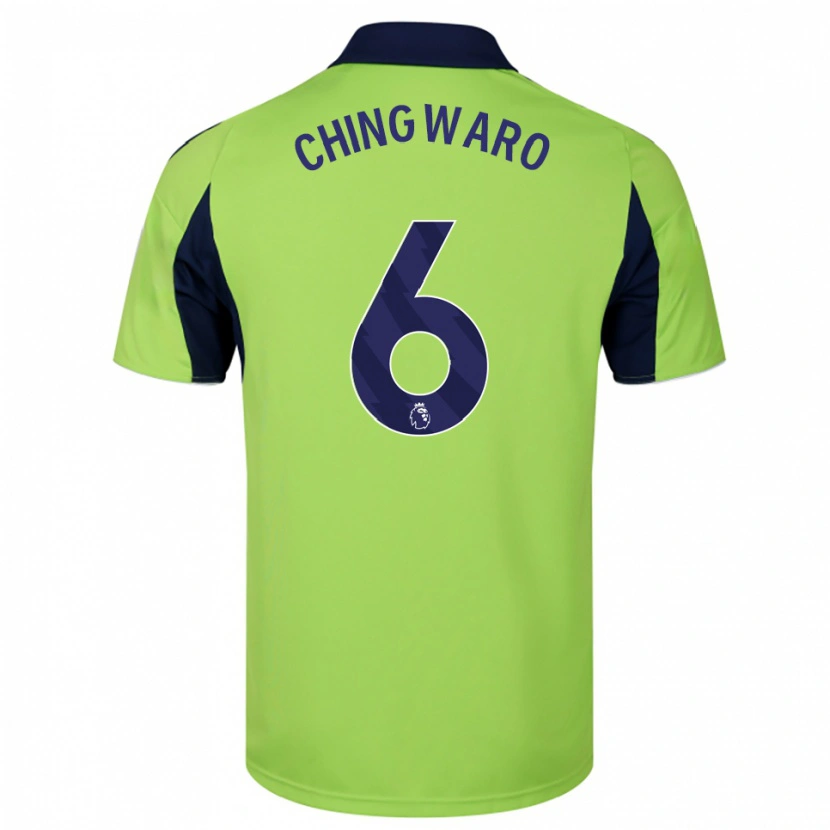 Danxen Bambino Maglia Seth Chingwaro #6 Verde Navy Bianco Kit Gara Away 2025/26 Maglietta