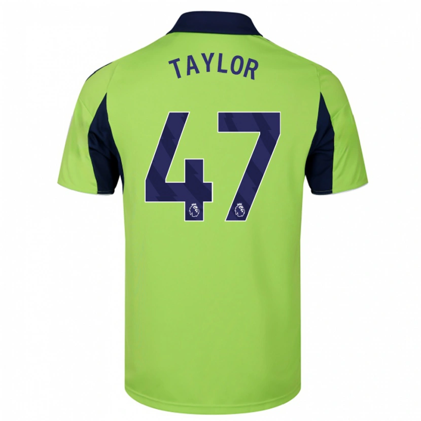 Danxen Bambino Maglia Bo Taylor #47 Verde Navy Bianco Kit Gara Away 2025/26 Maglietta