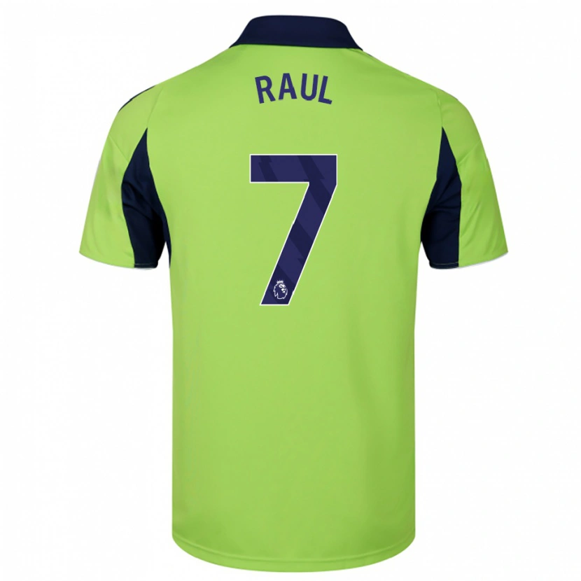 Danxen Bambino Maglia Raúl Jiménez #7 Verde Navy Bianco Kit Gara Away 2025/26 Maglietta