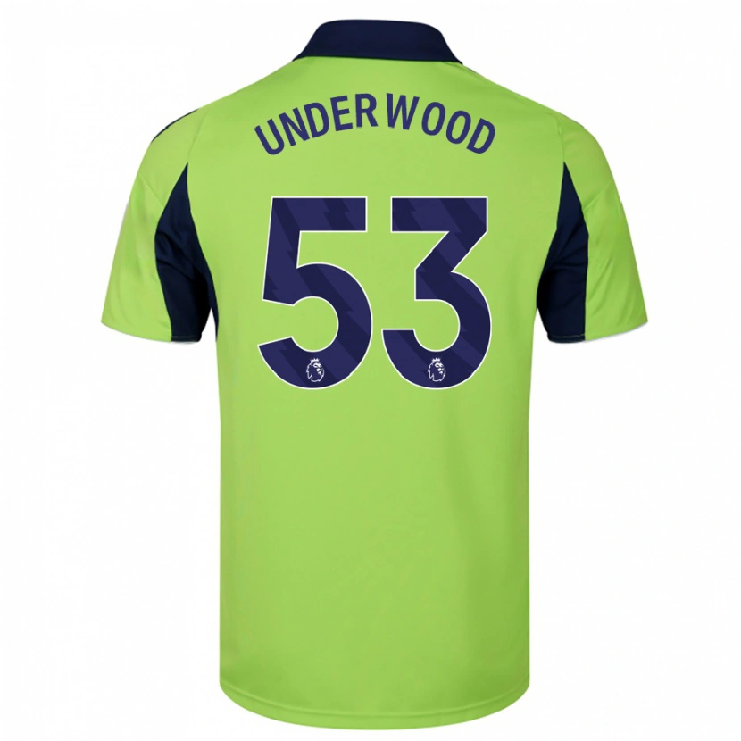 Danxen Bambino Maglia Marco Underwood #53 Verde Navy Bianco Kit Gara Away 2025/26 Maglietta