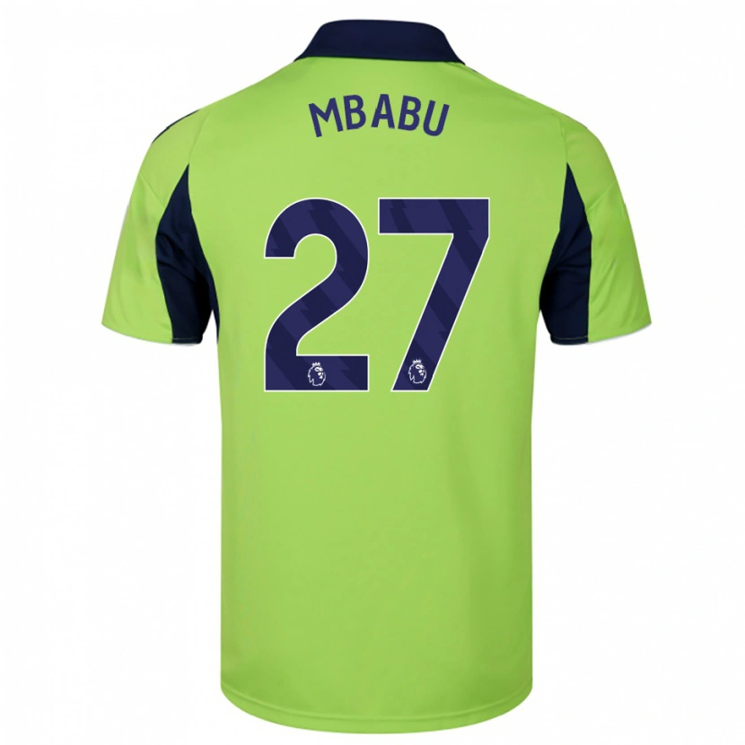 Danxen Bambino Maglia Kevin Mbabu #27 Verde Navy Bianco Kit Gara Away 2025/26 Maglietta