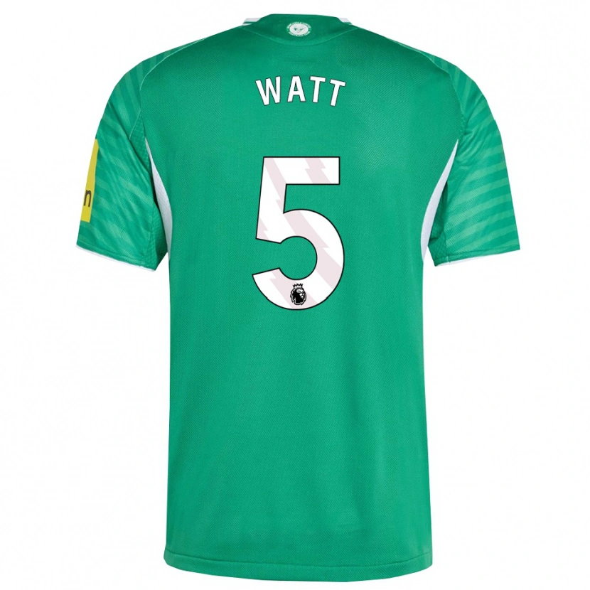 Danxen Bambino Maglia Olivia Watt #5 Verde Bianco Kit Gara Away 2025/26 Maglietta