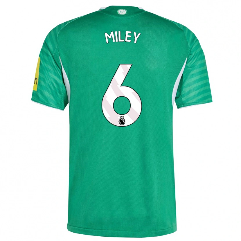 Danxen Bambino Maglia Mason Miley #6 Verde Bianco Kit Gara Away 2025/26 Maglietta