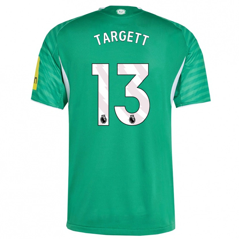 Danxen Bambino Maglia Matt Targett #13 Verde Bianco Kit Gara Away 2025/26 Maglietta