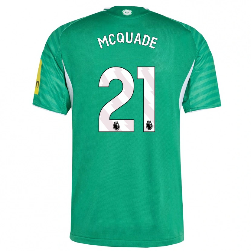 Danxen Bambino Maglia Jasmine Mcquade #21 Verde Bianco Kit Gara Away 2025/26 Maglietta