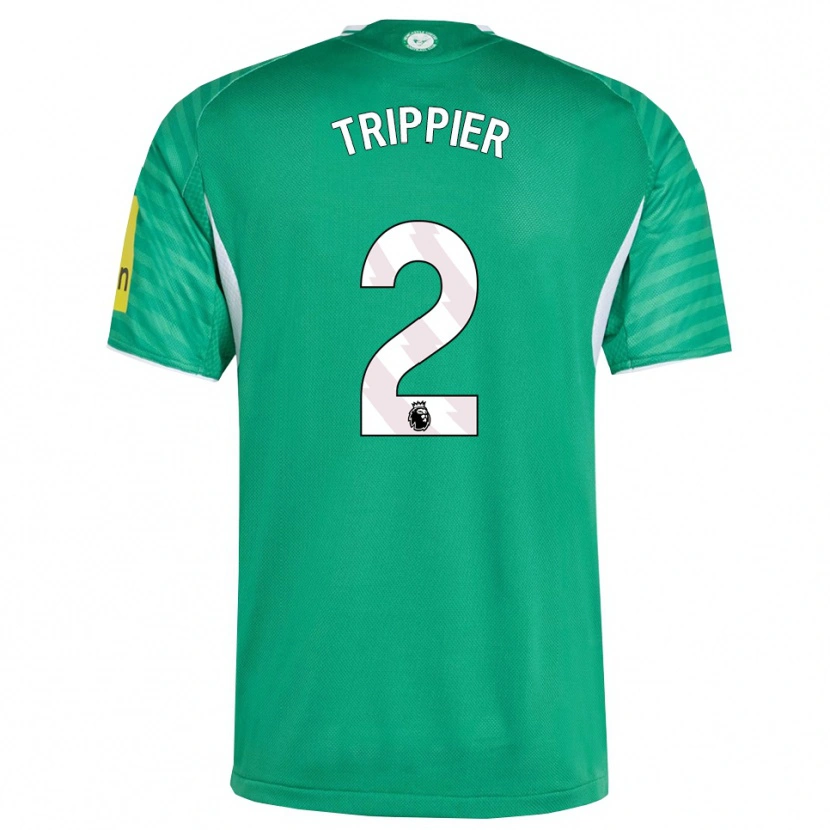 Danxen Bambino Maglia Kieran Trippier #2 Verde Bianco Kit Gara Away 2025/26 Maglietta