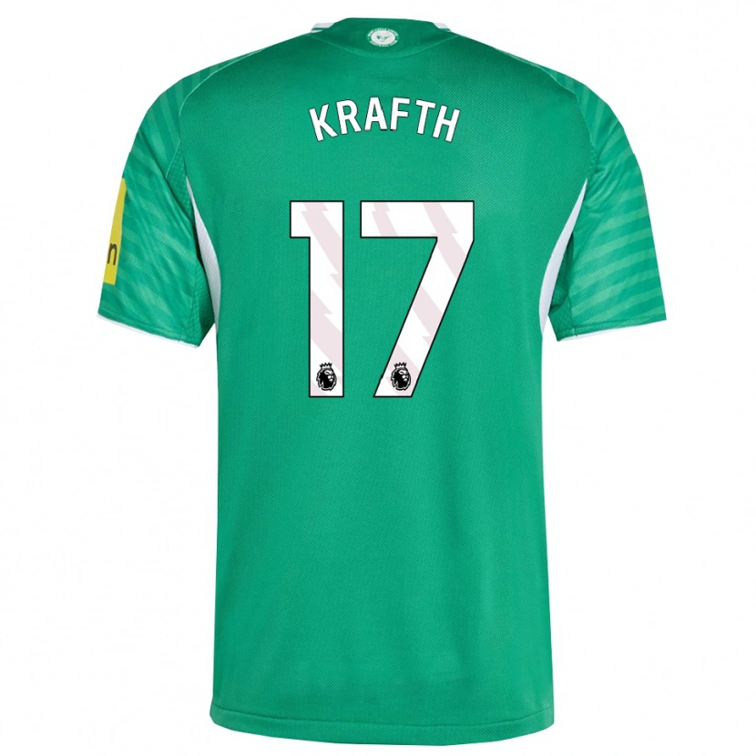 Danxen Bambino Maglia Emil Krafth #17 Verde Bianco Kit Gara Away 2025/26 Maglietta