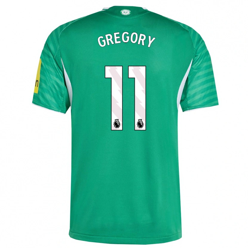 Danxen Bambino Maglia Freya Gregory #11 Verde Bianco Kit Gara Away 2025/26 Maglietta