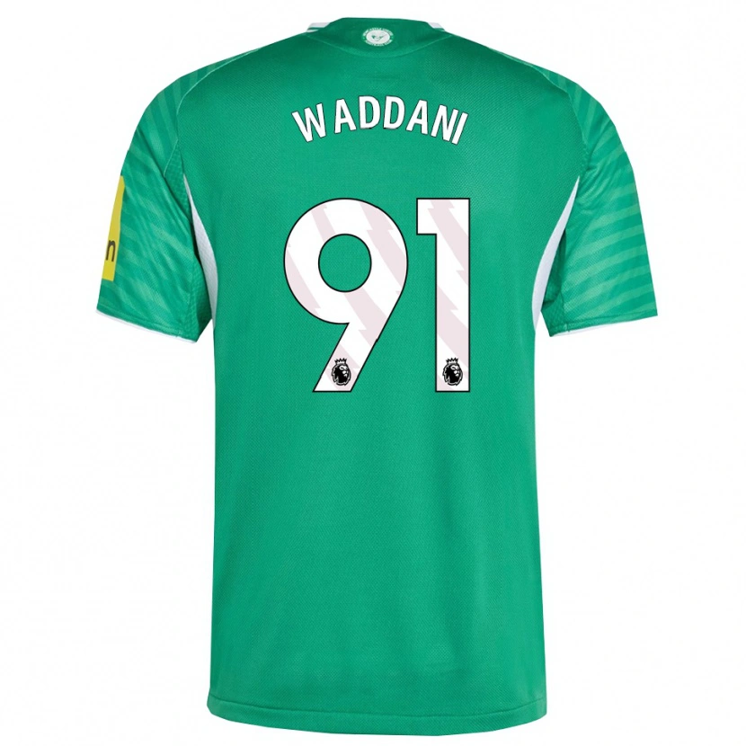 Danxen Bambino Maglia Mohamed Waddani #91 Verde Bianco Kit Gara Away 2025/26 Maglietta