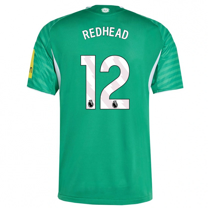 Danxen Bambino Maglia Cara Milne-Redhead #12 Verde Bianco Kit Gara Away 2025/26 Maglietta