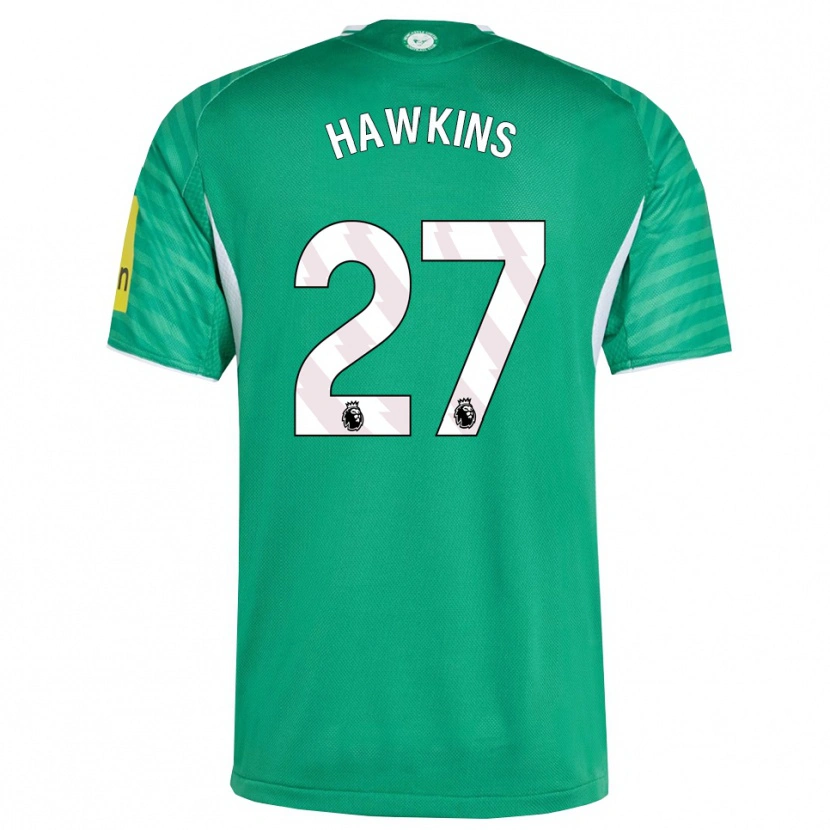 Danxen Bambino Maglia Hannah Hawkins #27 Verde Bianco Kit Gara Away 2025/26 Maglietta