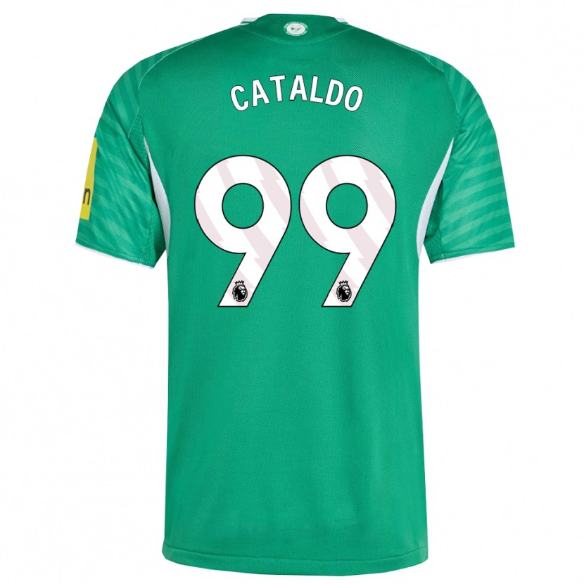 Danxen Bambino Maglia Lia Cataldo #99 Verde Bianco Kit Gara Away 2025/26 Maglietta