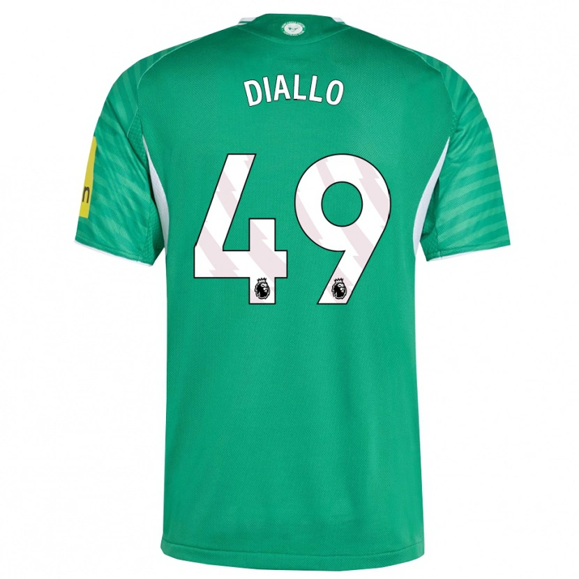 Danxen Bambino Maglia Amadou Diallo #49 Verde Bianco Kit Gara Away 2025/26 Maglietta
