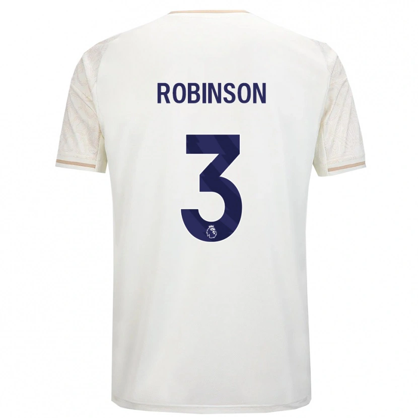 Danxen Bambino Maglia Riko Robinson #3 Bianco Sporco Nero Kit Gara Away 2025/26 Maglietta