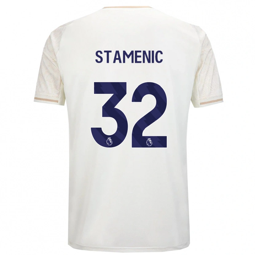 Danxen Bambino Maglia Marko Stamenic #32 Bianco Sporco Nero Kit Gara Away 2025/26 Maglietta