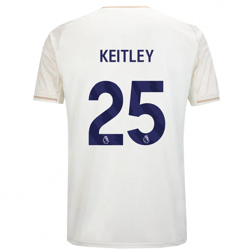 Danxen Bambino Maglia Alice Keitley #25 Bianco Sporco Nero Kit Gara Away 2025/26 Maglietta