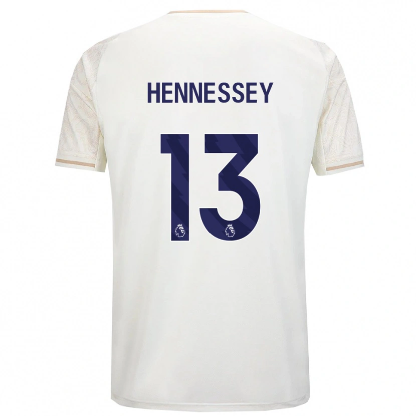 Danxen Bambino Maglia Wayne Hennessey #13 Bianco Sporco Nero Kit Gara Away 2025/26 Maglietta