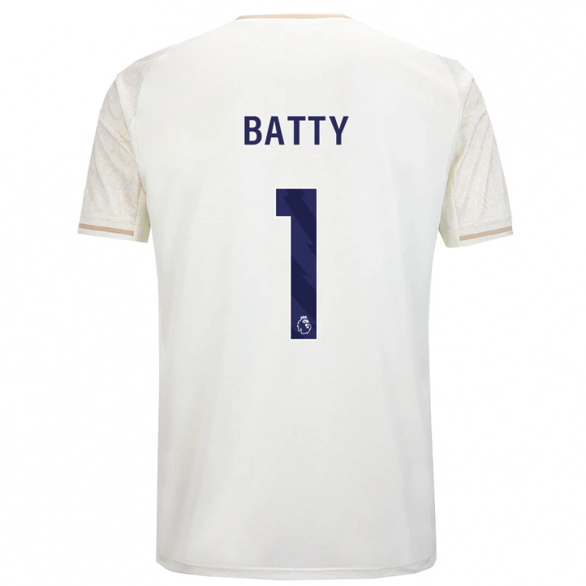 Danxen Bambino Maglia Emily Batty #1 Bianco Sporco Nero Kit Gara Away 2025/26 Maglietta
