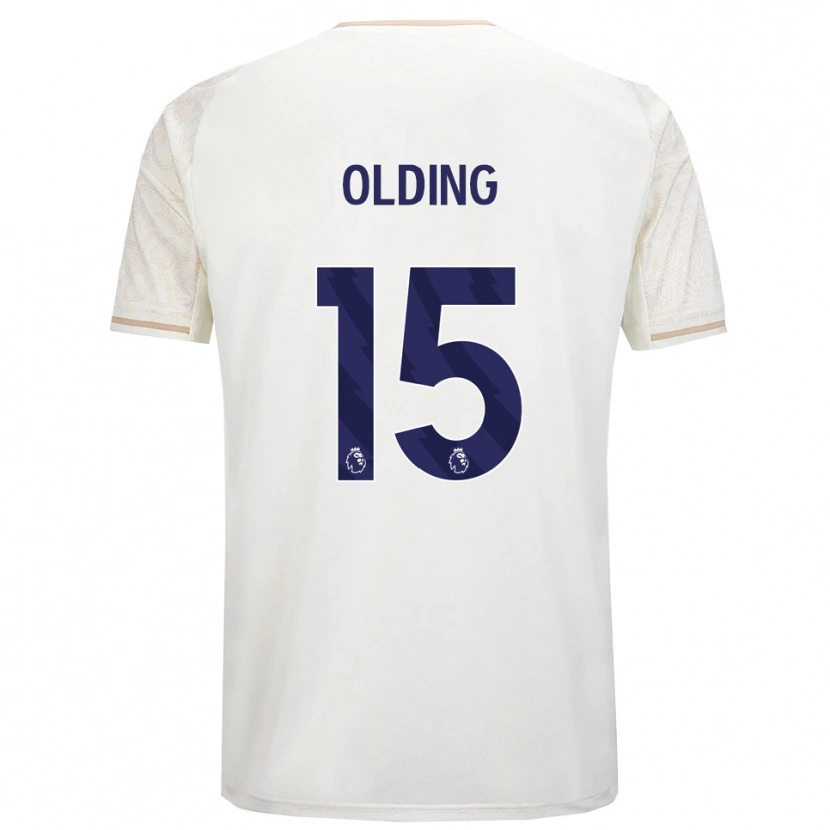 Danxen Bambino Maglia Hollie Olding #15 Bianco Sporco Nero Kit Gara Away 2025/26 Maglietta