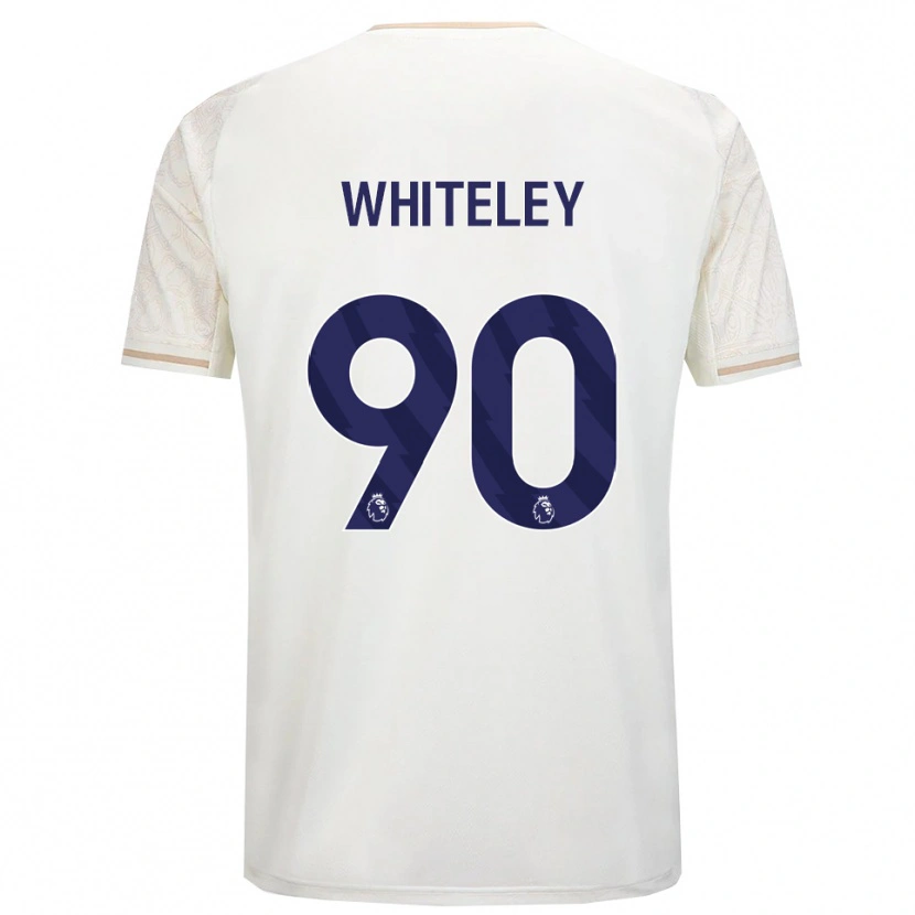 Danxen Bambino Maglia Jonathan Whiteley #90 Bianco Sporco Nero Kit Gara Away 2025/26 Maglietta