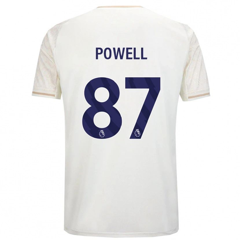 Danxen Bambino Maglia Jayden Powell #87 Bianco Sporco Nero Kit Gara Away 2025/26 Maglietta