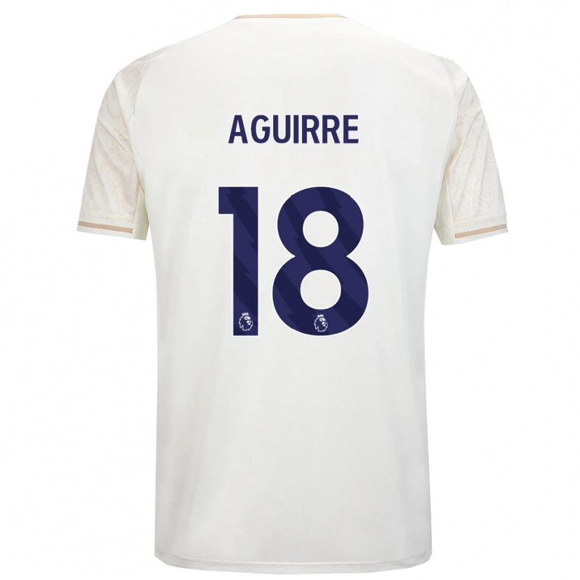 Danxen Bambino Maglia Aja Aguirre #18 Bianco Sporco Nero Kit Gara Away 2025/26 Maglietta