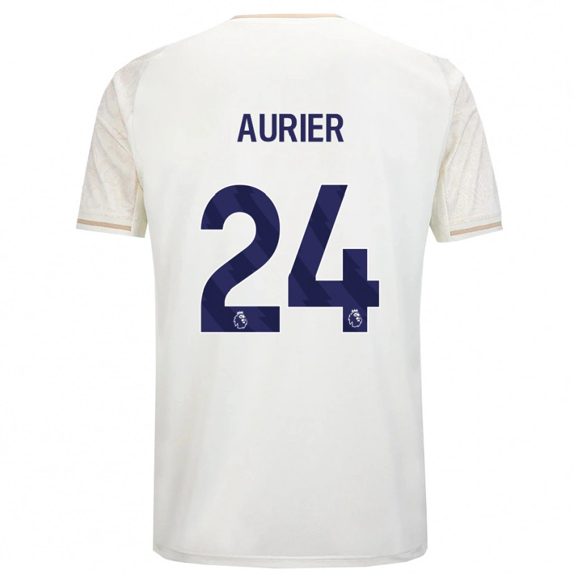 Danxen Bambino Maglia Serge Aurier #24 Bianco Sporco Nero Kit Gara Away 2025/26 Maglietta
