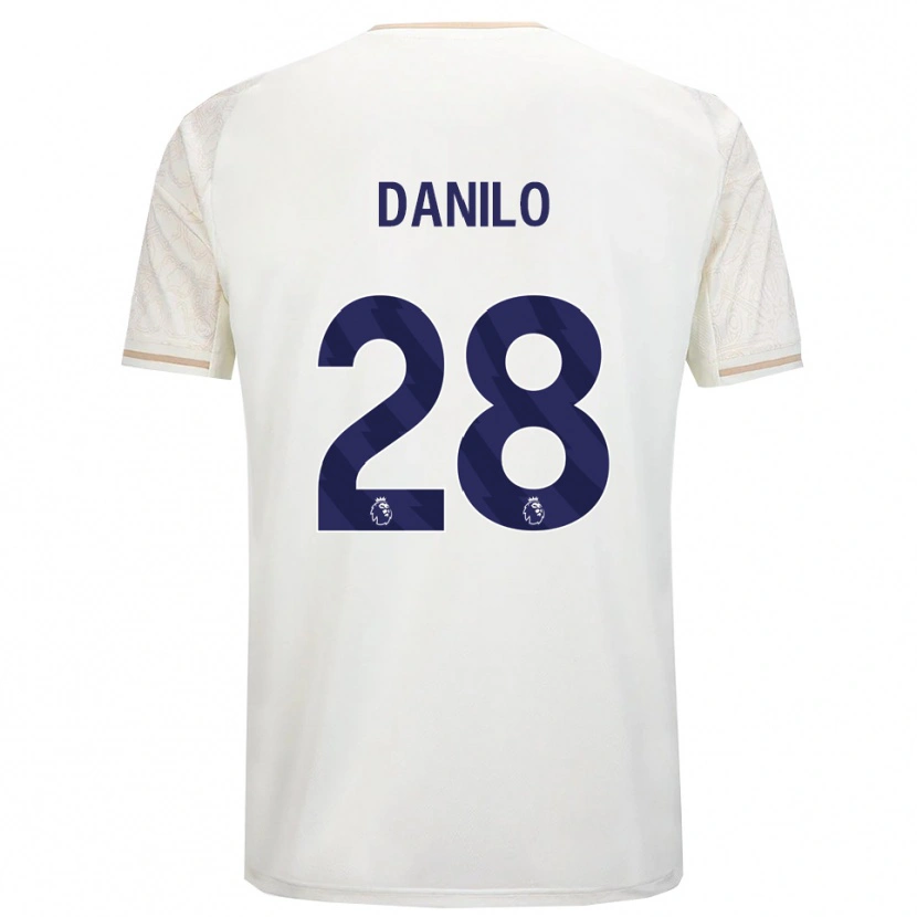 Danxen Bambino Maglia Danilo #28 Bianco Sporco Nero Kit Gara Away 2025/26 Maglietta