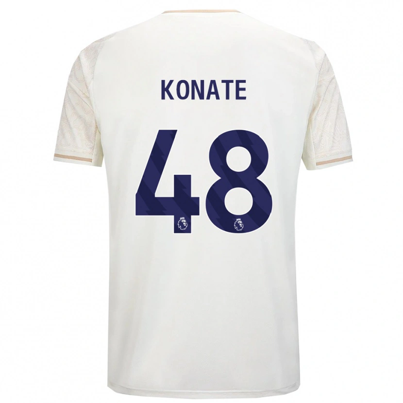 Danxen Bambino Maglia Ateef Konaté #48 Bianco Sporco Nero Kit Gara Away 2025/26 Maglietta