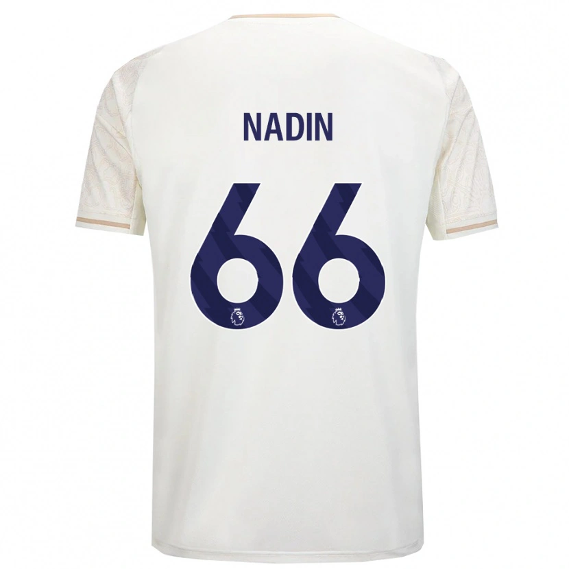 Danxen Bambino Maglia Jack Nadin #66 Bianco Sporco Nero Kit Gara Away 2025/26 Maglietta