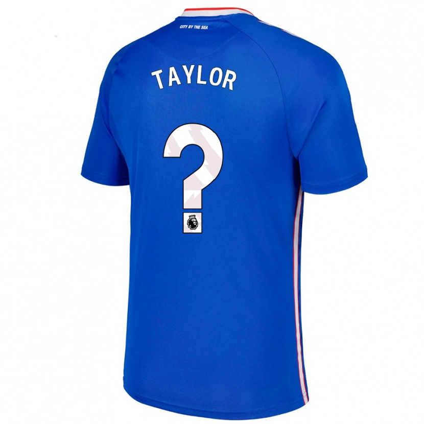Danxen Bambino Maglia Lucas Taylor #0 Blu Bianco Kit Gara Away 2025/26 Maglietta