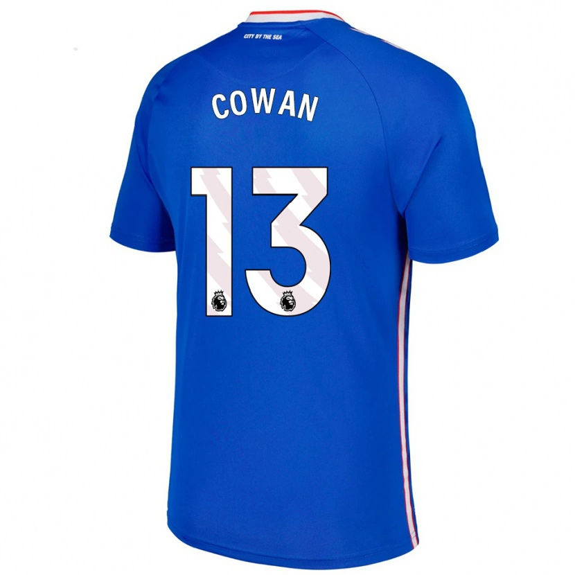 Danxen Bambino Maglia Joe Cowan #13 Blu Bianco Kit Gara Away 2025/26 Maglietta