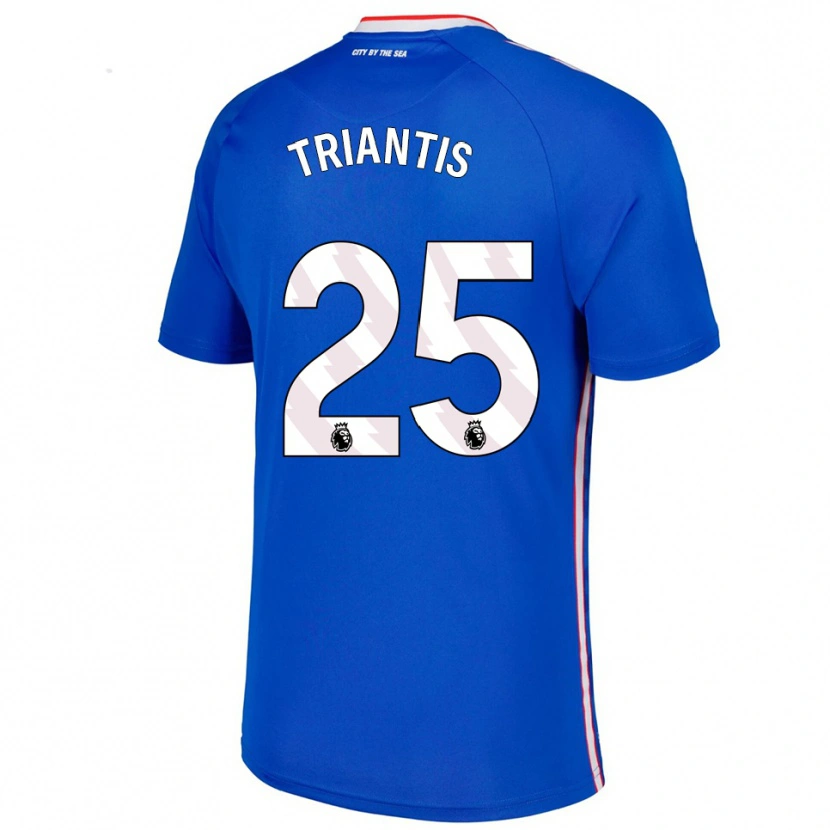 Danxen Bambino Maglia Nectarios Triantis #25 Blu Bianco Kit Gara Away 2025/26 Maglietta