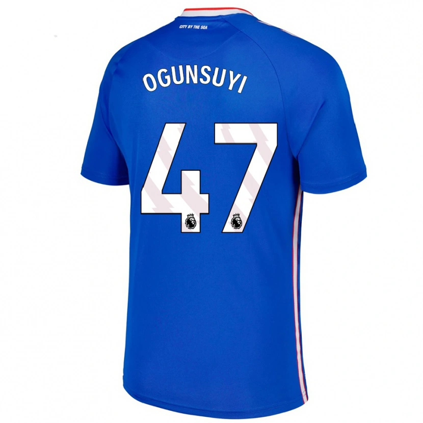 Danxen Bambino Maglia Trey Samuel-Ogunsuyi #47 Blu Bianco Kit Gara Away 2025/26 Maglietta