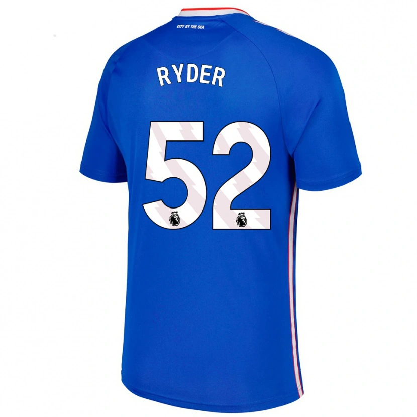 Danxen Bambino Maglia Joe Ryder #52 Blu Bianco Kit Gara Away 2025/26 Maglietta