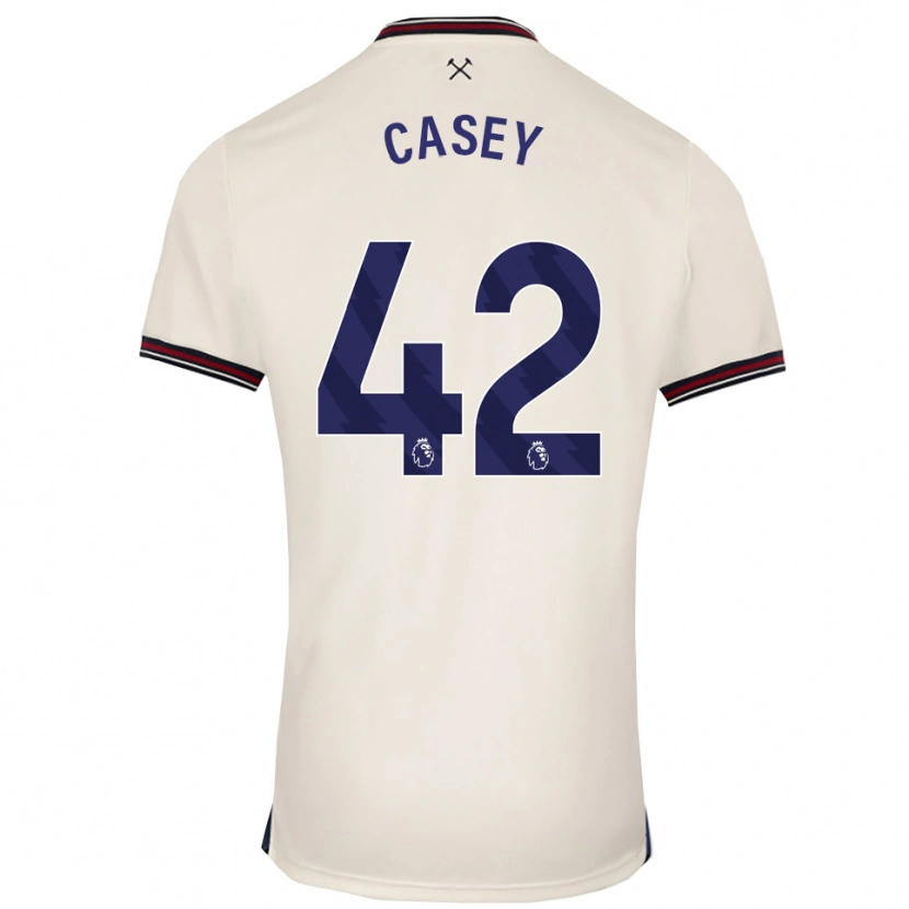 Danxen Bambino Maglia Kaelan Casey #42 Bianco Sporco Kit Gara Away 2025/26 Maglietta