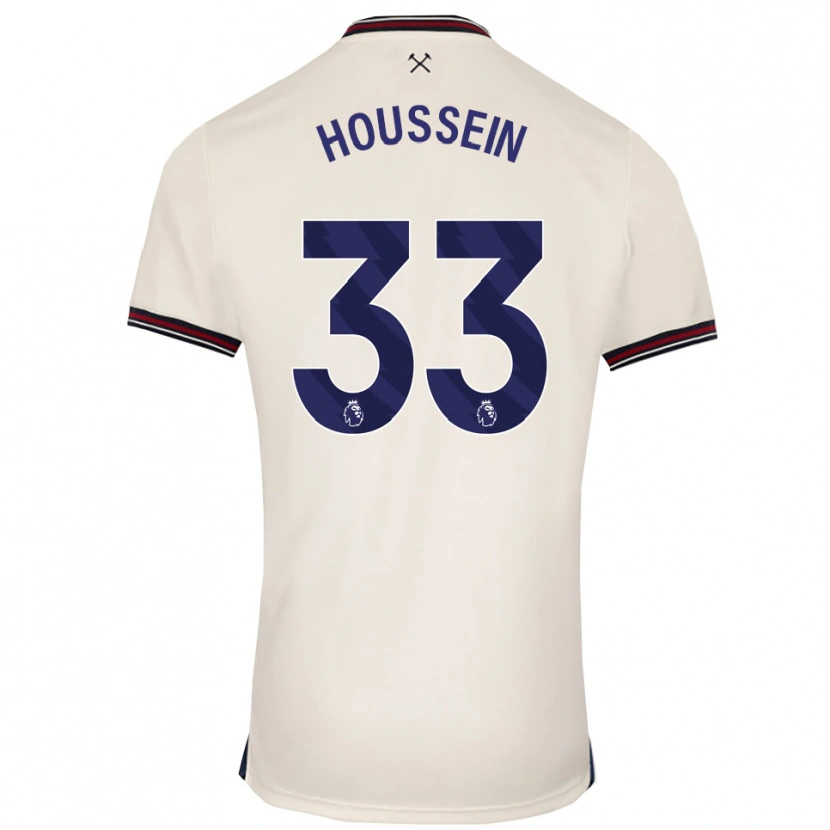 Danxen Bambino Maglia Halle Houssein #33 Bianco Sporco Kit Gara Away 2025/26 Maglietta