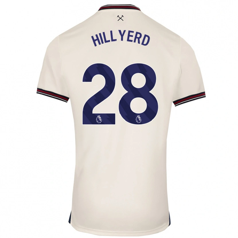 Danxen Bambino Maglia Sophie Hillyerd #28 Bianco Sporco Kit Gara Away 2025/26 Maglietta