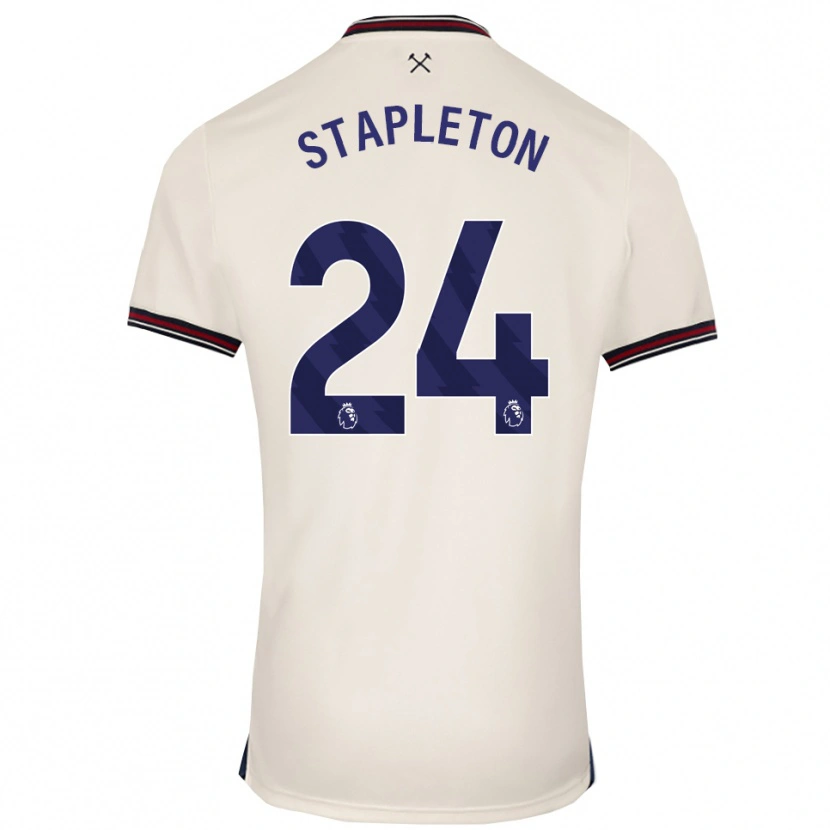 Danxen Bambino Maglia Jessie Stapleton #24 Bianco Sporco Kit Gara Away 2025/26 Maglietta