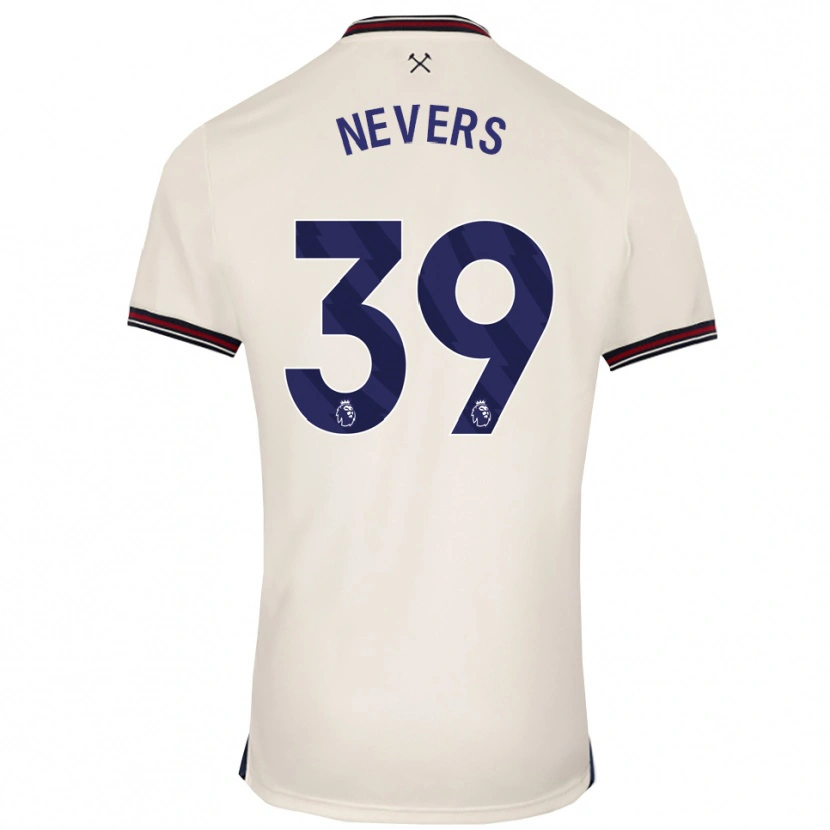 Danxen Bambino Maglia Thierry Nevers #39 Bianco Sporco Kit Gara Away 2025/26 Maglietta